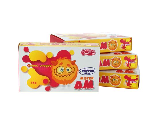 Драже "Mister Am", sticker-тату внутри, 336 г (700502)Драже "Mister Am", sticker-тату внутри, 336 г (700502)[image_num]