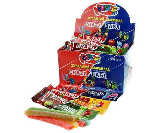 Жувальний мармелад "Crazy Дабл", 336 г (700205)Жувальний мармелад "Crazy Дабл", 336 г (700205)[image_num]